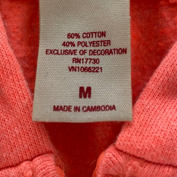 Mossimo Neon Coral 'Love' Zip Hoodie Sweatshirt - Size M - Picture 9 of 9